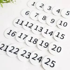 안내 번호판 원형 번호표 사물함 아크릴 숫자 표지판 강의실 테이블 라운드 접착식 스티커 투명 표식 행사