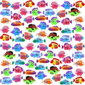 파티 용품 및 장식용 플라스틱 트로피컬 미니 물고기 장난감 세트 36개