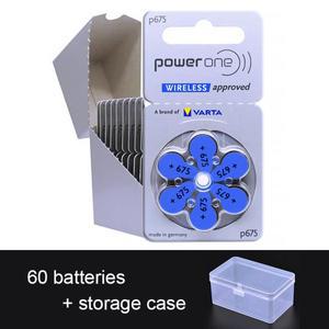 Powerone 아연 공기 보청기 배터리 BTE 슈퍼 파워 675 PR44 셀 단추 1.45V 60개