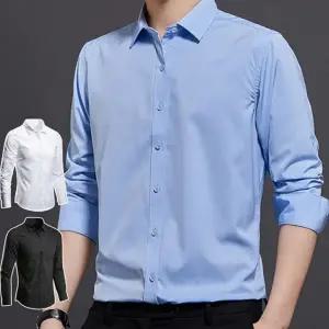 기본 셔츠 드레스셔츠 와이셔츠 비즈니스 긴 팔 셔츠 솔리드 슬림핏 무지