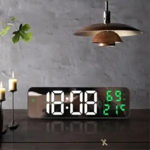 대형 LED 건전지 시계 침실시계그린 알람 전자 탁상 미니시계