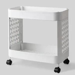 이동식 수납 선반 다용도 바퀴형 플라스틱 이동식 틈새 선반 주방 욕실수납선반 수납장 와이드 화장실 좁은