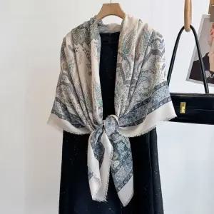 사각숄 여자 2컬러 우아한 린넨 사각 숄스카프 빅 머플러