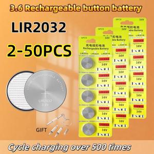 2-50PCS LIR2032 편리하게 충전 가능 배터리 2032 리튬 시계용 3.6v 40mAH CR2032를 대체할 수 있습니다.