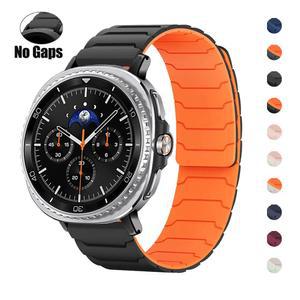 삼성 갤럭시 워치 8 44mm 40mm/8 클래식 46mm용 마그네틱 시계줄, 고무 남성용 밴드 벨트 여성 팔찌