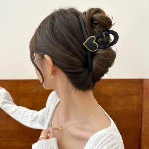 무광 럭셔리 하트 헤어 머리 집게