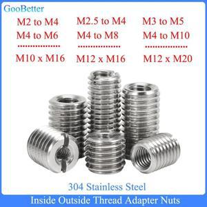 내부 외부 나사 어댑터 너트 M2 M2.5 M3 M4 M5 M6 M8 M10 ~ M4-M10 304 스테인레스 스틸 인서트 슬리브 변