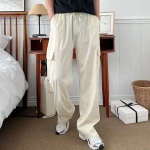 남자 사라쿨 여름 허리밴딩 카고바지 와이드팬츠 Ekz6+7hNc