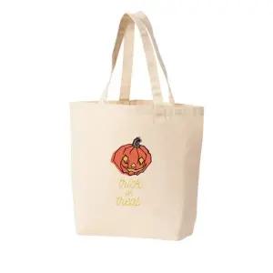 에코백 토트백 할로윈 호박가면 사탕 주면 안 잡아먹지 트릭 그림 다양한 사이즈