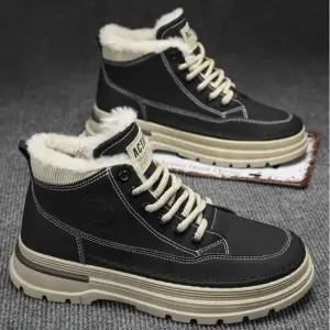 통굽 털 안감 발목까지 올라오는 기장 남성 방한 워커 남자워커 통굽워커 남자캐쥬얼신발