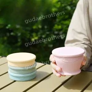 Taketoday 접이식 워터 컵 휴대용 실리콘 야외 캠핑 여행 압축 물컵 1+1