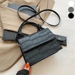 여성크로스백 여성 뱀피 무늬 크랙 토트백 동전지갑 포함 크로스백