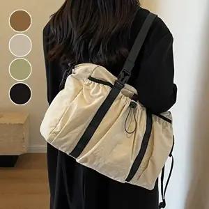 여자가방 캐주얼 나일론 스트링 주름 포켓 숄더 크로스백 가방