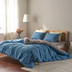 더크린 프라임60수 고밀도순면 이불베개세트 SS블루