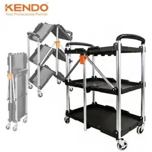 켄도 접이식 트롤리 서빙카트 이동식 식당 주방 3단 카트 90339