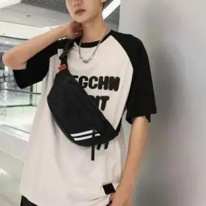 슬림 디자인 남녀공용 메신저백 두줄 포인트 크로스백 바디백