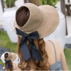 왕골모자 돌돌이 밀짚 라탄 넓은챙 썬캡 라피아햇 리본 휴양지