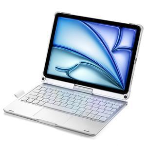 호환 아이패드 Air 6용 블루투스 매직 키보드 케이스 11 인치 2024 M2 태블릿 러시아어 아랍어 히브리어 스