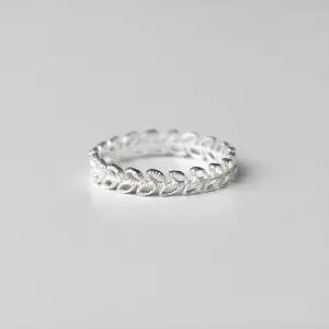 [폭스타일] [Silver925] Matt leaf ring