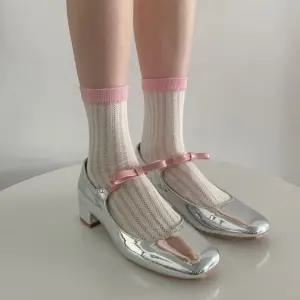 파스텔 밴드 양말 4색 SET반 예쁜 레이스 스타킹 여성 숙녀 봄양말 여름