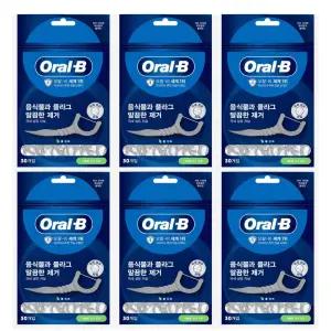 오랄비 치실 오랄비일회용치실 C자형 30개입 6개