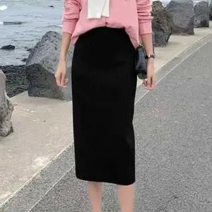 봄 겨울 H라인 밴딩 니트 골지 롱 스커트 데일리 치마