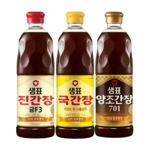 샘표 간장 3종 기획세트(양조간장701 860ml, 1개+진간장 금F3 860ml, 1개+국간장 860ml, 1개)