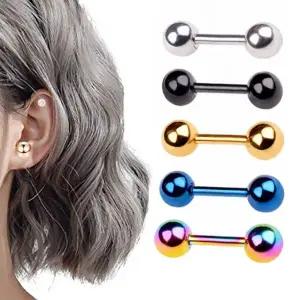 [OPK] 티타늄 3mm 스틸 바벨 볼 피어싱 귀걸이 악세사리