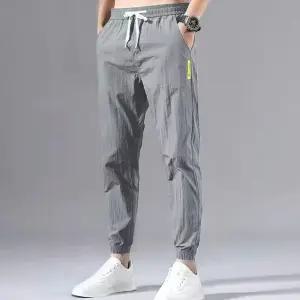 남성 얇은 조거 팬츠 허리밴딩 트레이닝팬츠 홈웨어 HVh5+7cxO