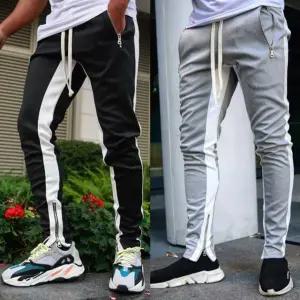 [블루마켓]남자트레이닝바지 패션팬츠 긴바지 지퍼츄리닝 헬스복 롱팬츠 지퍼팬츠 트레이닝복