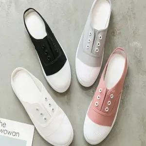 [제이커머스]여자 4컬러 뮬 스니커즈 끈없는 가벼운 실내화 블로퍼