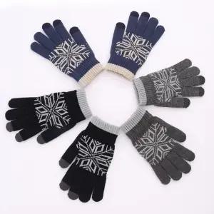 미끄럼 방지 눈꽃 민감 터치 장갑 세손가락 터치