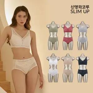 [신영와코루] 슬림업 리얼실크 브라팬티 12종_C53