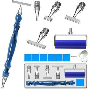 5D 레진 다이아몬드 페인팅 펜 교체 헤드 포인트 (접착제 클레이 롤러 포함) DIY 아트 공예