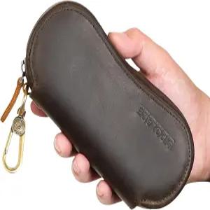 폴라레 가죽 안경 케이스 안전 YK 지퍼 선글라스 휴대용 여행용 홀더