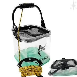 낚시용 접이식 투명 물통 휴대용 손잡이 달린 사각형 수납 보관함 야외 활동