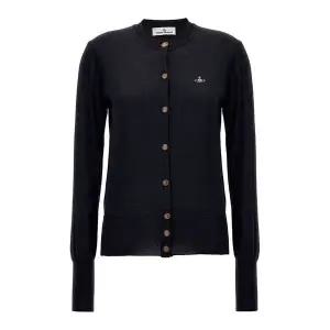 [비비안웨스트우드] 오브 자수 니트 가디건 블랙 1803002P Y001V 135800671