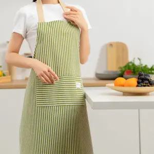 예쁜 다용도 줄무늬 원피스 앞치마 식당 주방 카페 단체앞치마 봉사앞치마