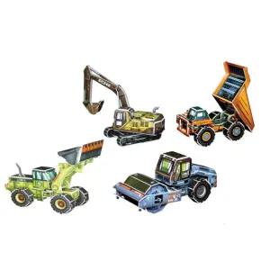 3D 종이 입체 퍼즐 건설 중장비만들기 4종세트 어린이 방꾸미기 아이방장식 실버