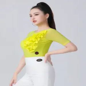 왈츠댄스복 라틴 방송 사교 댄스상의 모던 라인 댄스옷 점프슈트