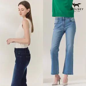 [26SS][Wolsey] 울시 여성 스트레치 세미 부츠컷 데님팬츠 2종