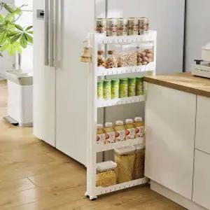 슬림 틈새장 10cm 공간활용 폭좁은 베란다 싱크대 양념 슬라이딩 수납선반