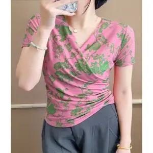 사교댄스복 여성 반팔 댄스상의 라인 왈츠 라틴 방송 댄스옷