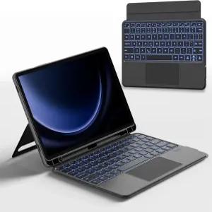 12.4인치 삼성 갤럭시 탭 S7+/S8+/S7FE용 니민 탈착식 키보드 케이스 내장 S 펜 홀더 트랙패드 7색