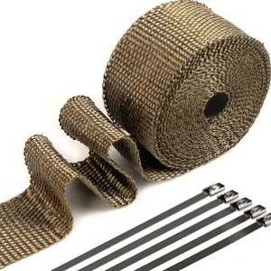 배기 열 랩 Toomplus 2인치 x 16인치 유리섬유 차폐 테이프 파이프용 오토바이 자동차 트럭용 스테인리스