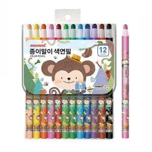 모나미 모니주 색연필 12색 남아용 (종이말이/축지식)