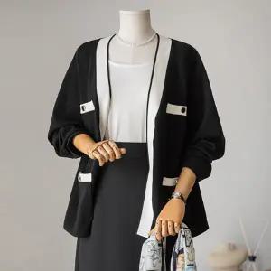 (안나앤플러스) 골렌 배색 버튼 가디건[가디건EFA14] 빅사이즈