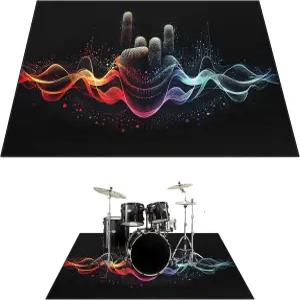 드럼 러그 미끄럼 방지 그립 바닥이 있는 6 x 5피트 매트 소음 감소를 위한 카펫 방음 악기 재즈 및