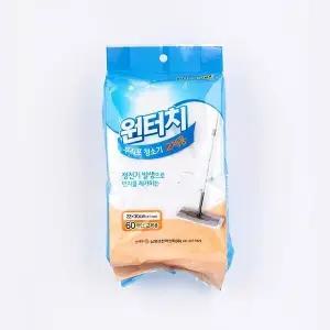 원터치 부직포 청소기 교체용 60매입/대걸레 리필용 청소포 극세사 막대 마포 마대 봉 물 걸래 거실 바닥