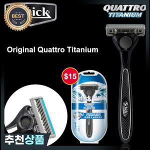 Schick Quattro 4 티타늄 편안한 남성 면도 바디 헤어 면도기 수동   재고 있음